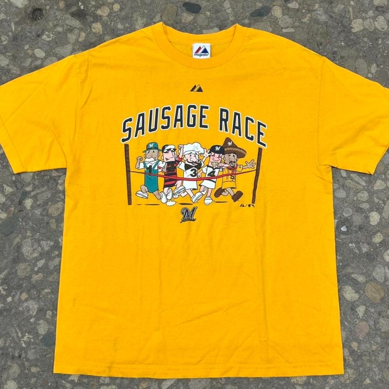 Retro Milwaukee Brewers Sausage Race T-Shirt daisy color VK01509