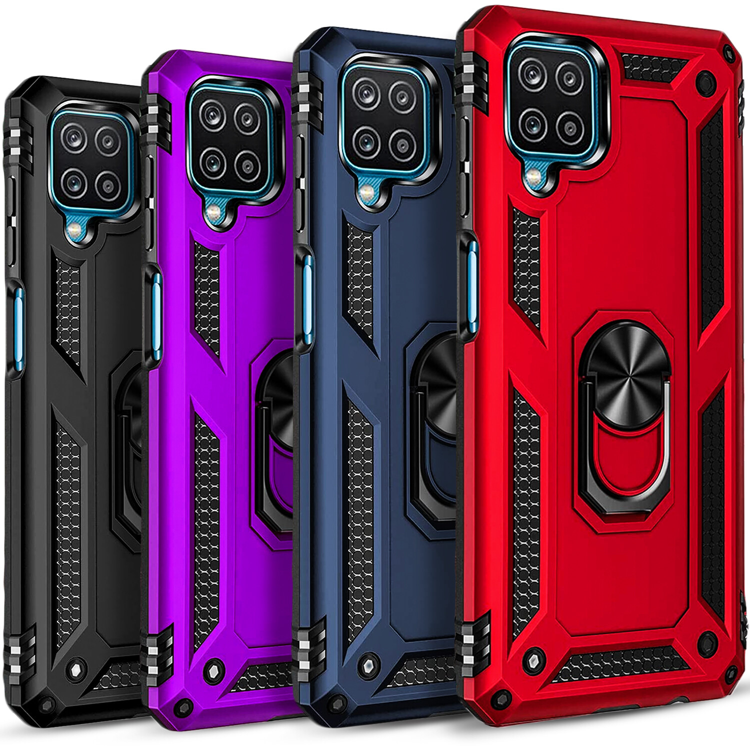 For Samsung Galaxy A42 5G Case Phone Cover Kickstand + Tempered Glass Protector