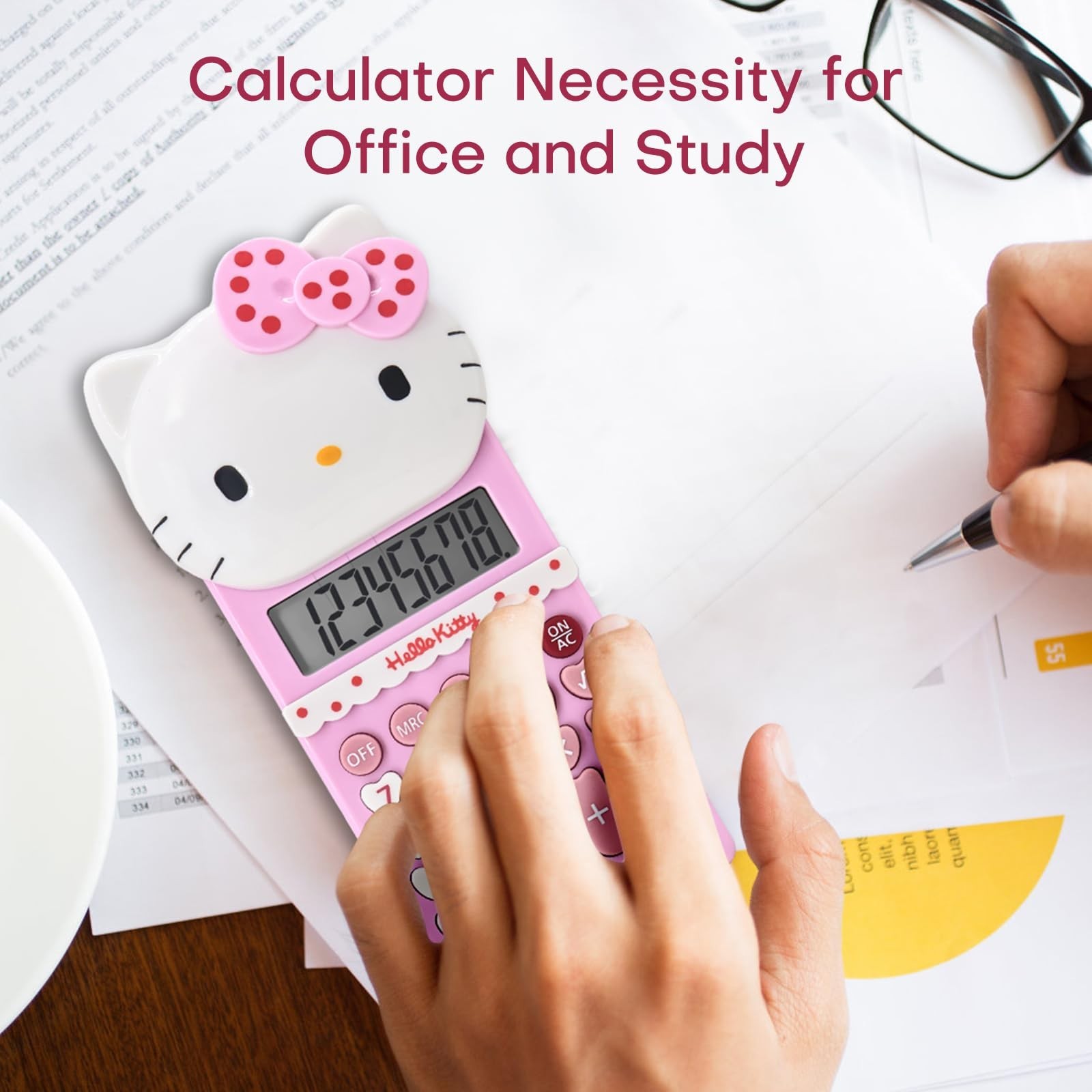 Cute Calculators, 8 Digit with LCD Display for Teachers Student Basic Office ...