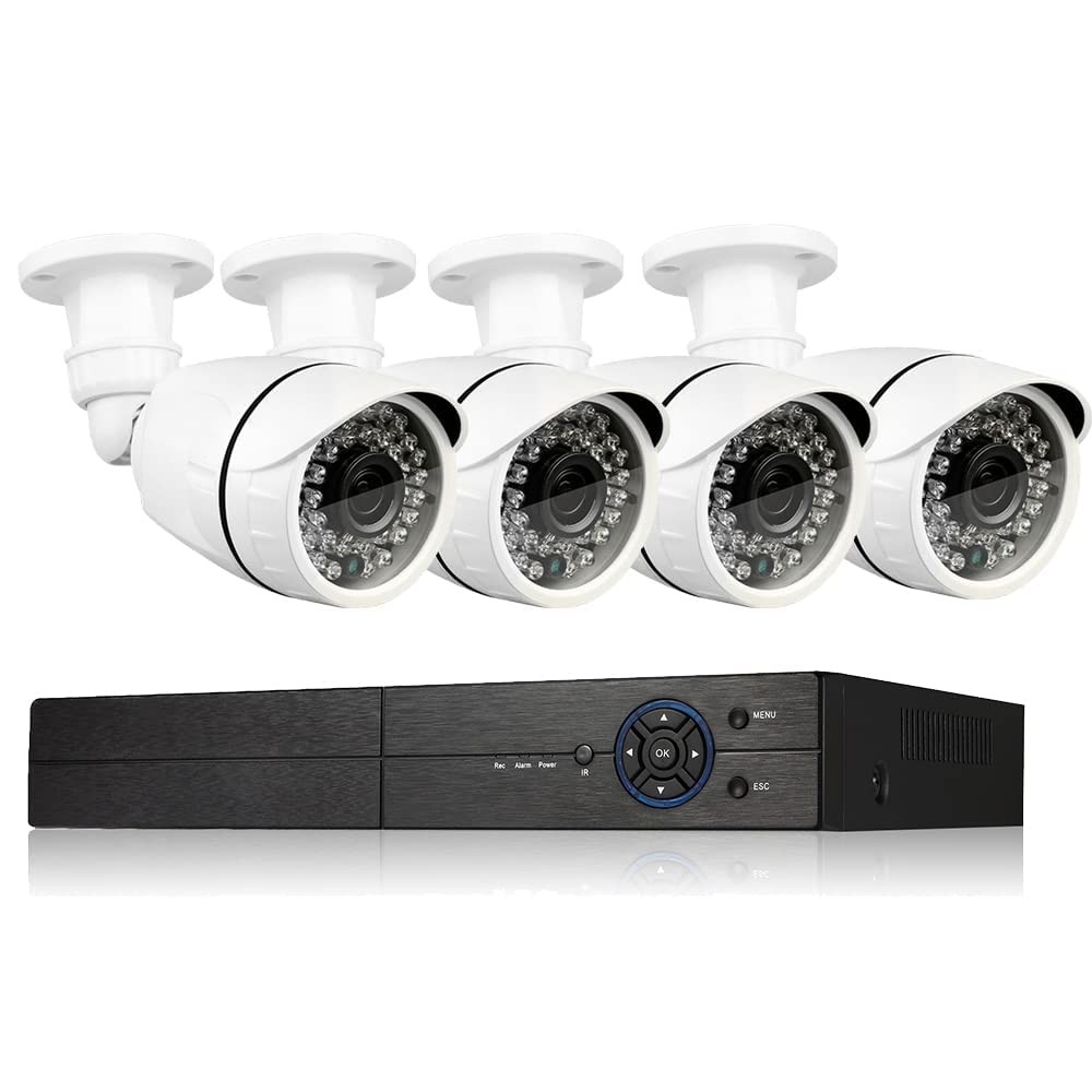 Eversecu 4 Channel Security Camera System 1080P Lite DVR and () 2.0MP