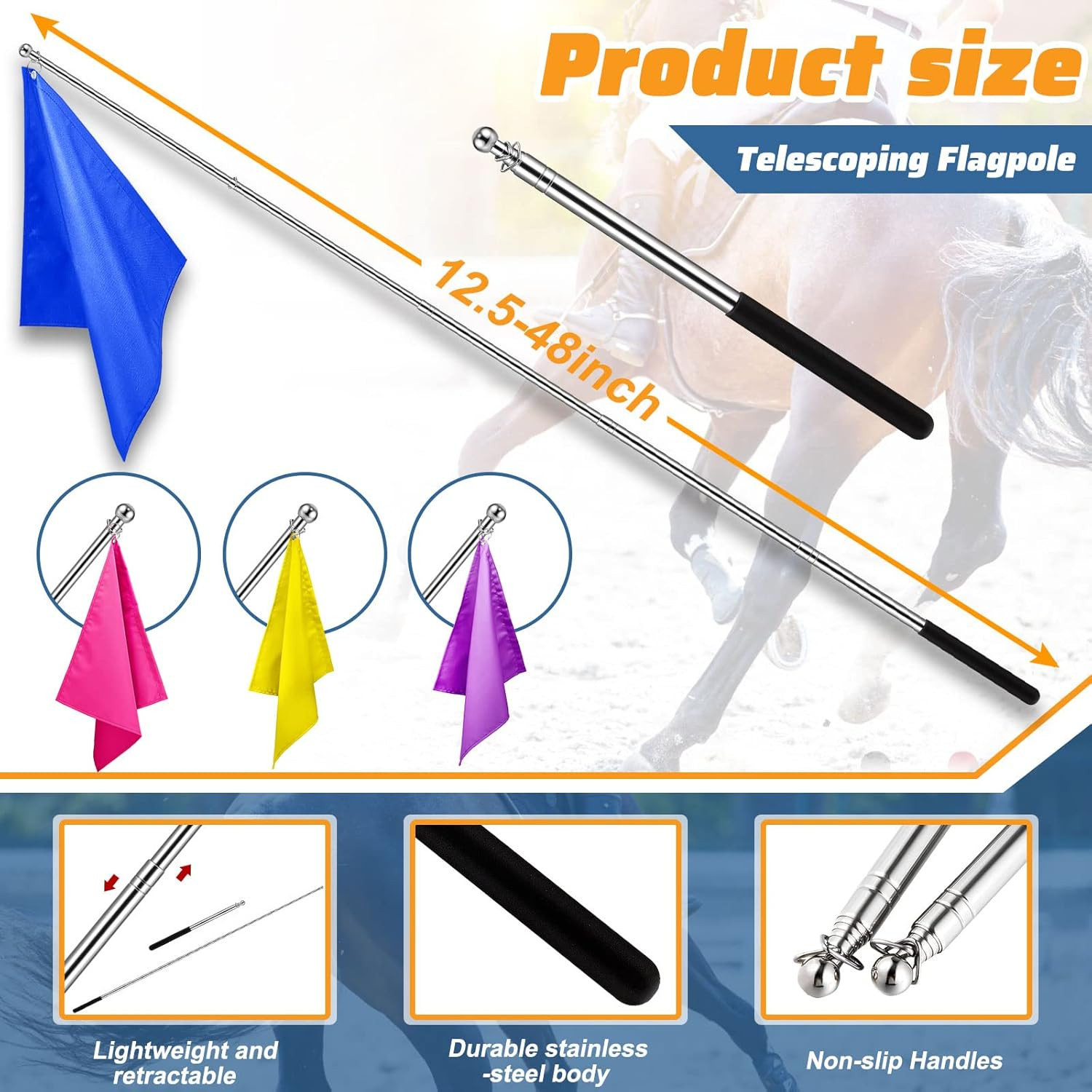 Equestrian Training Flag 4 Pieces Equestrian Training Equipment Nylon Flag with