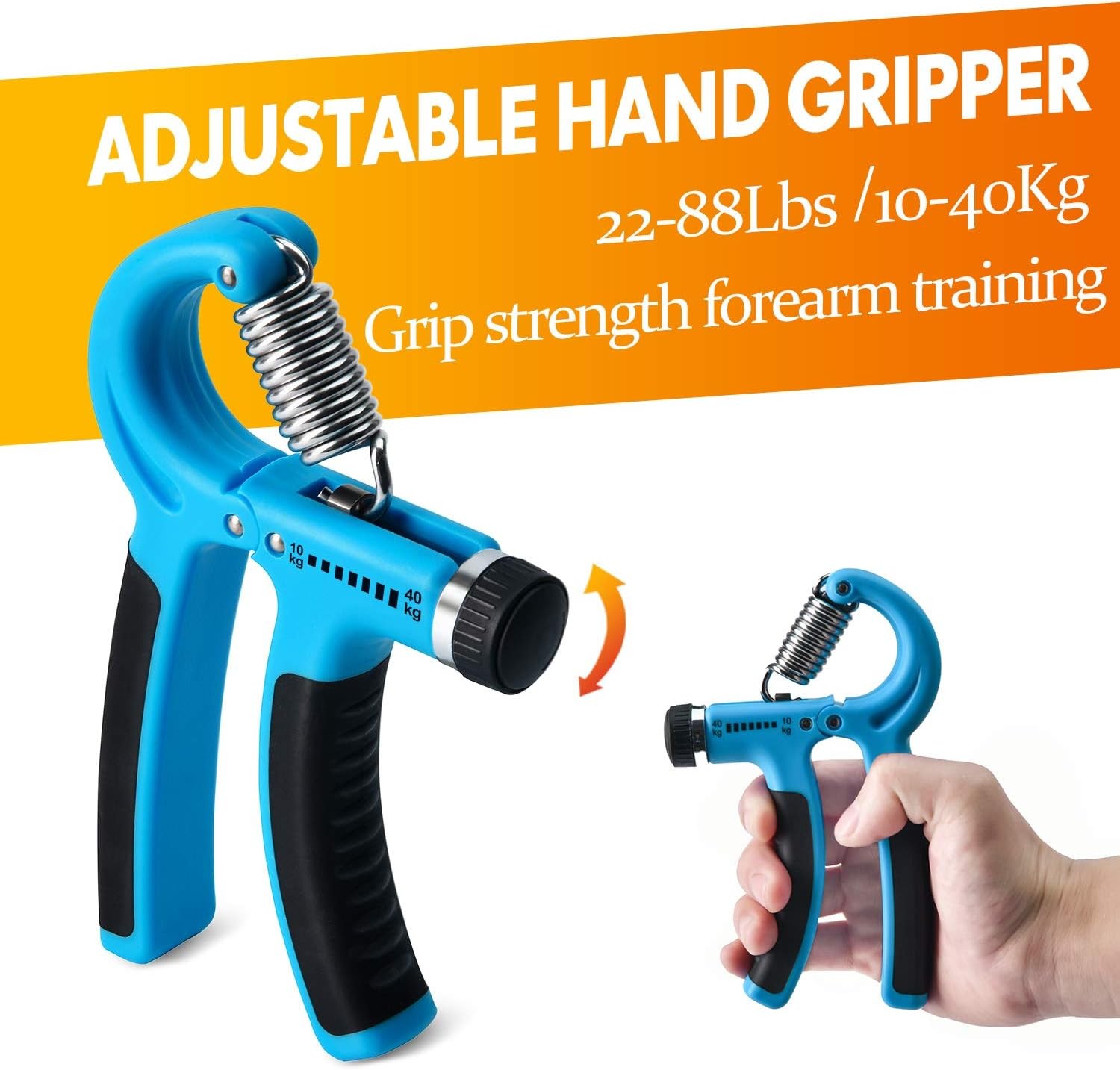 7 Pack Grip Strength Trainer Set - Adjustable Hand Gripper & Finger Exerciser