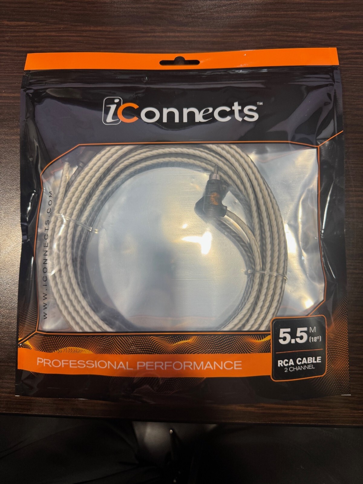 NEW iConnects RCA Male to Male Cable w/ 1 - 90 Degree Connector - 5.5M (8) PACK