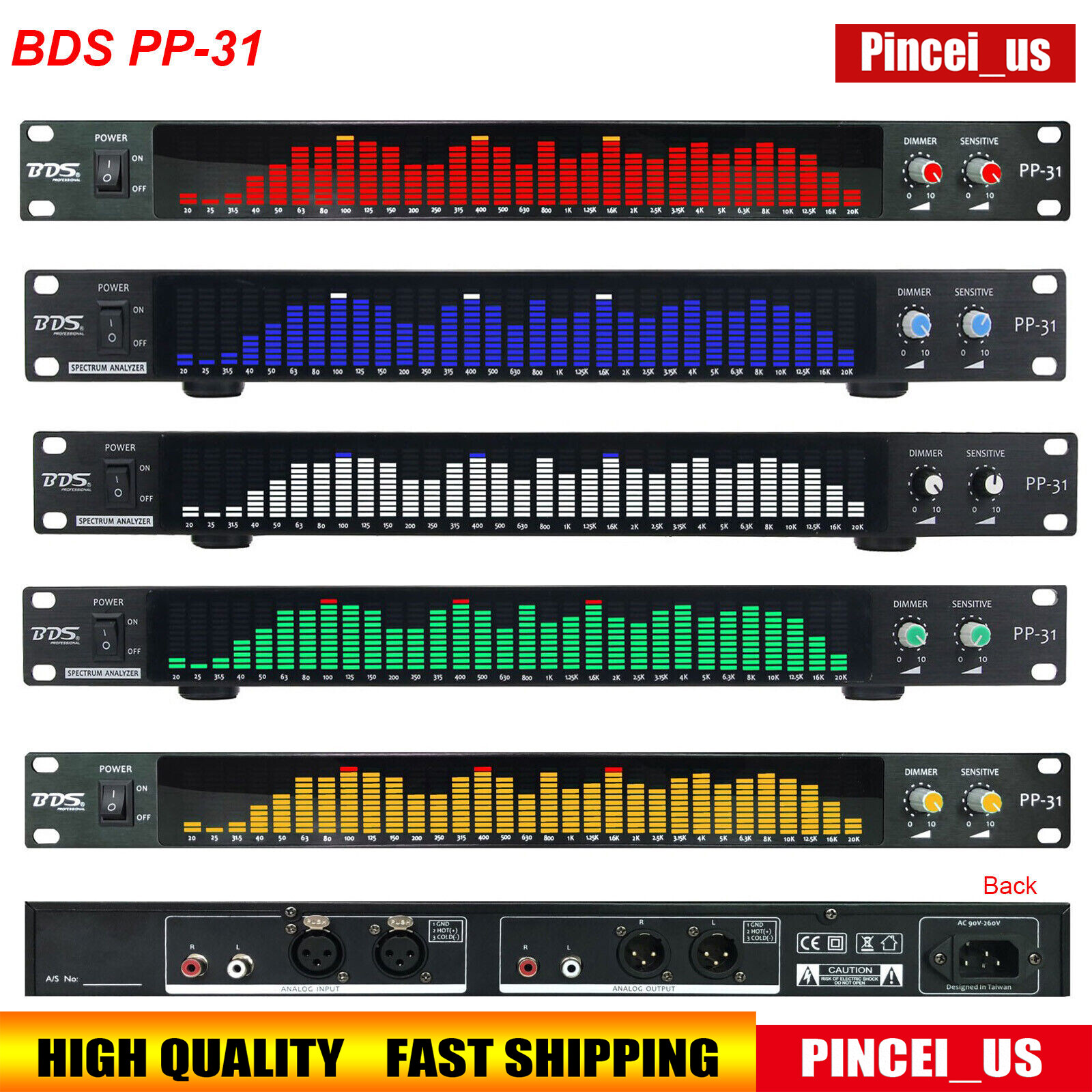 BDS PP-131 / PP-31 Digital Audio Spectrum Analyzer Display VU Meter 31-Segment