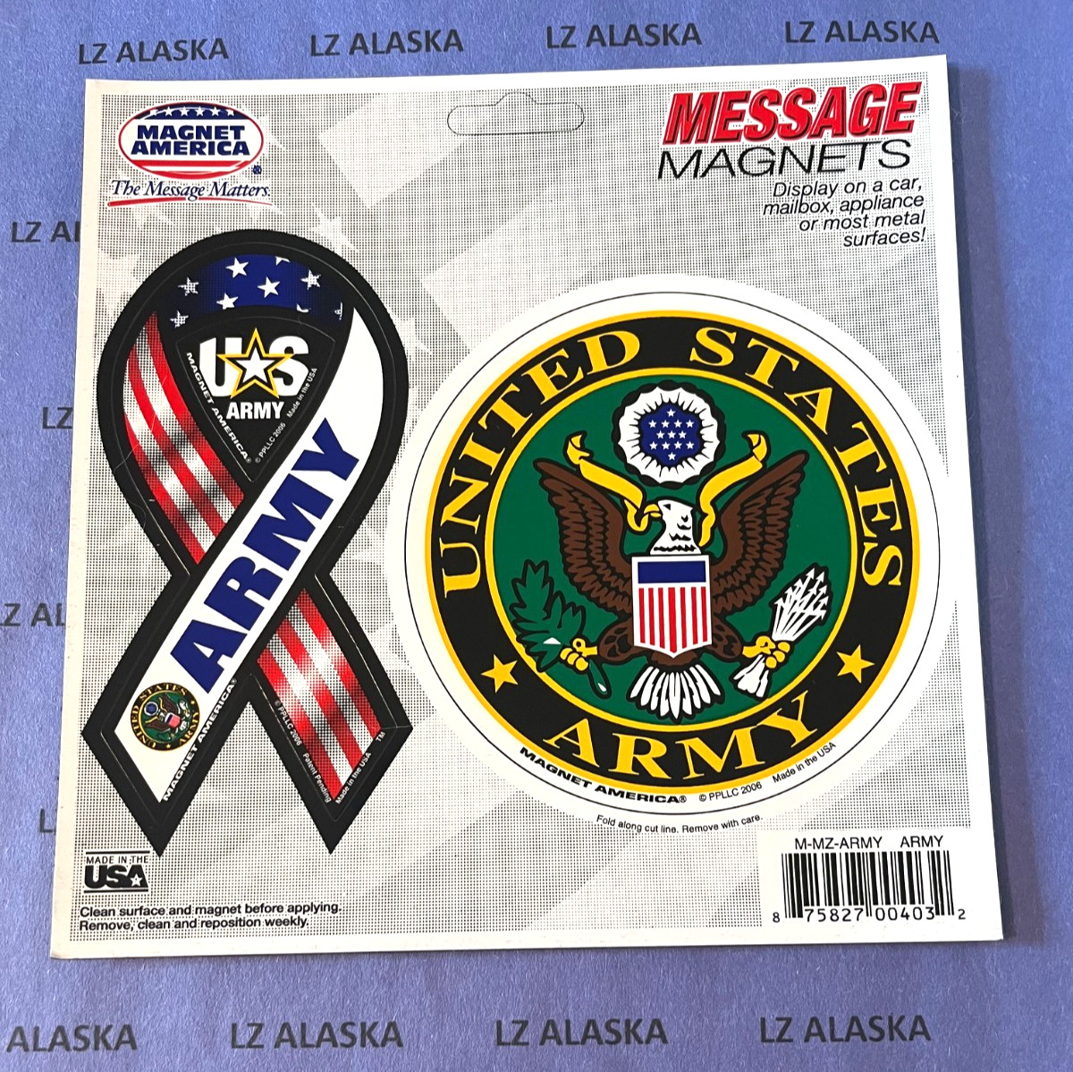 US ARMY MAGNET 2"x4" RIBBON & 3 1/2" ROUND MAGNETS (VEHICLES, FRIDGES)