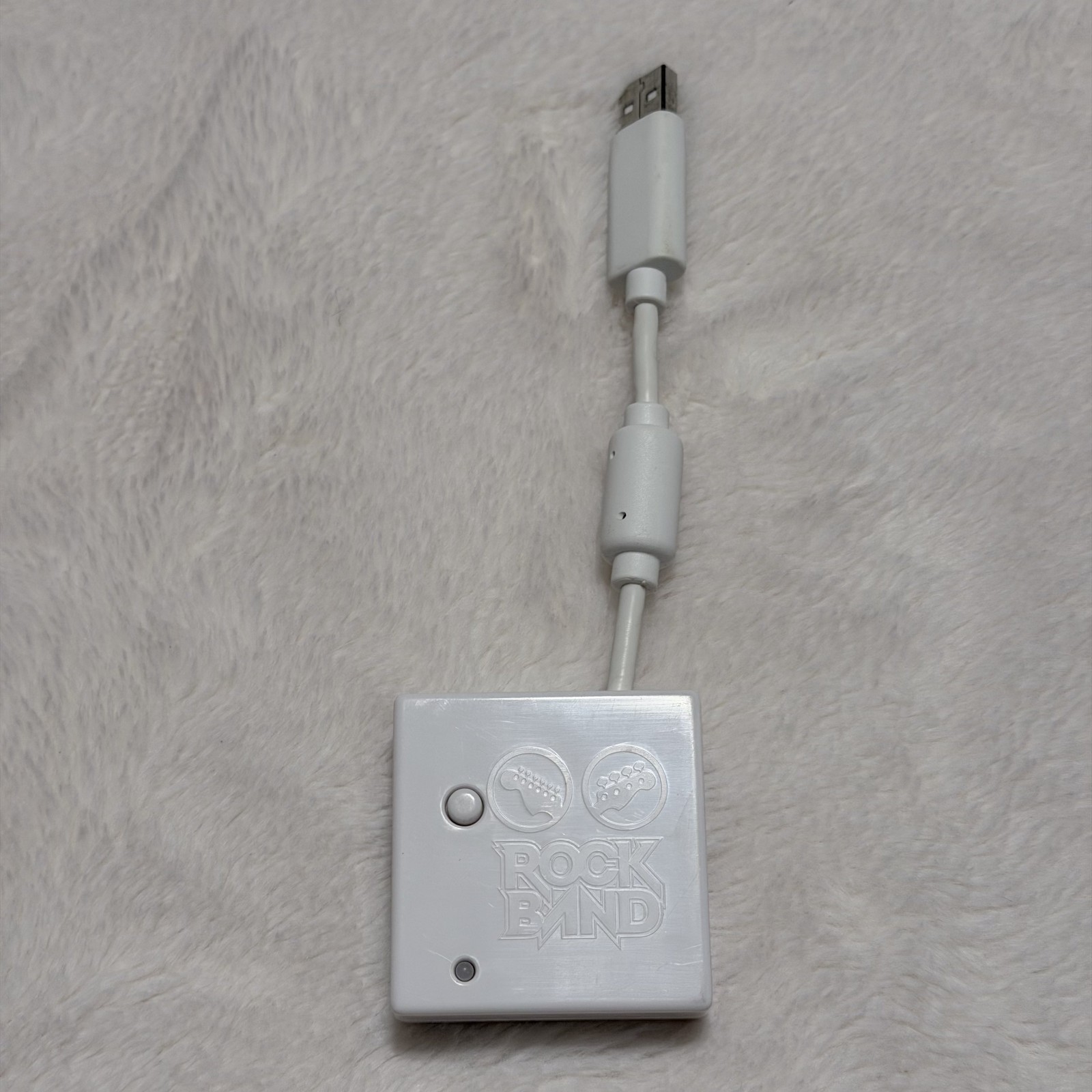 Wii Rock Band White Adapter Cable Plastic Accessory For Wireless Untested