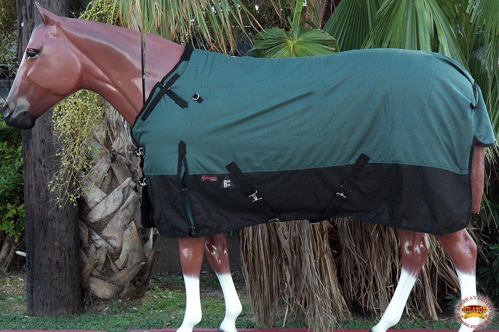 Hilason 1200D Turnout Light Winter Waterproof Horse Sheet Hunter Green