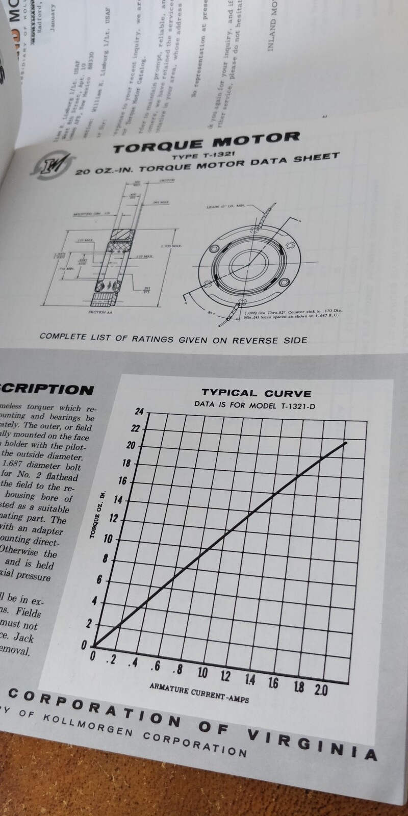 1964 ~ Inland Motor Corp ~ Torque Motors Catalog ~ Technical Data