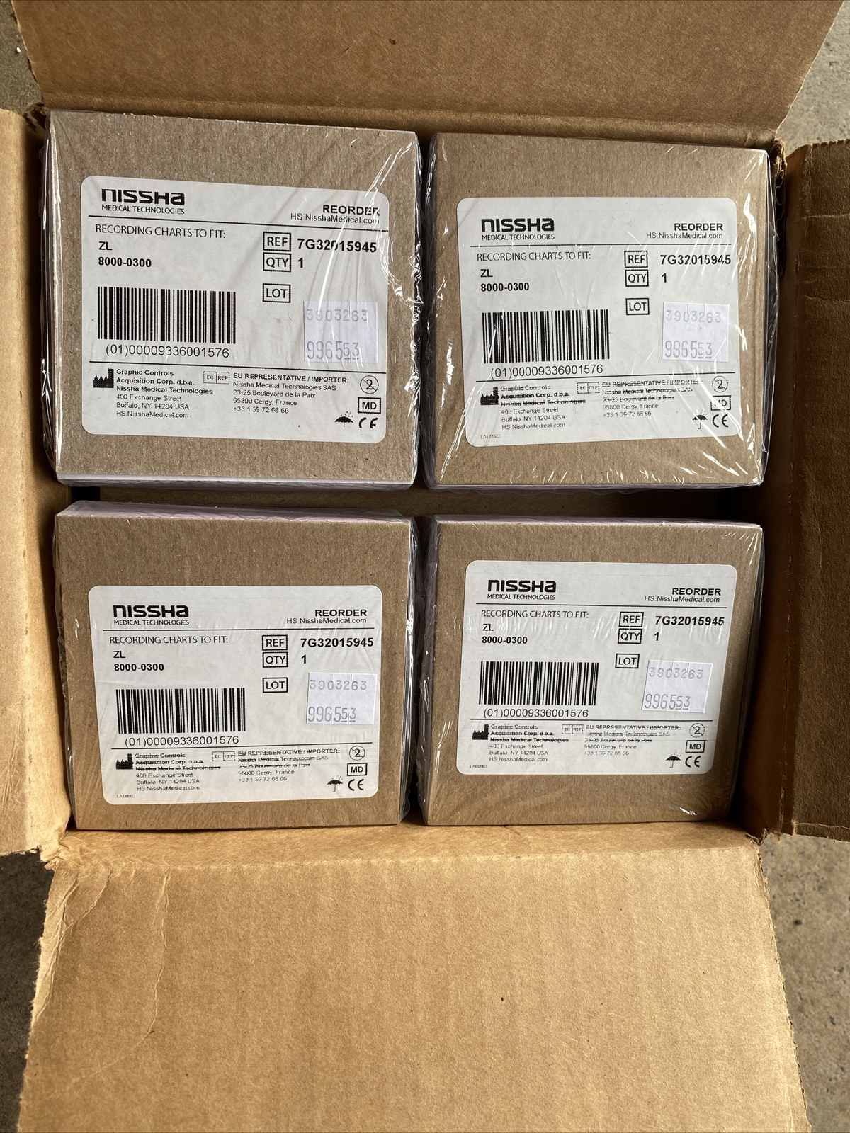 Nissha 8000-0300 Recording ECG Chart Paper 7G32015945 NEW! Quantity Of 3