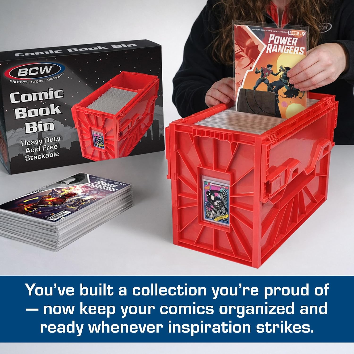 BCW Short Comic Book Bin | Holds 150 Comics | Stackable Plastic Storage | Acid-F