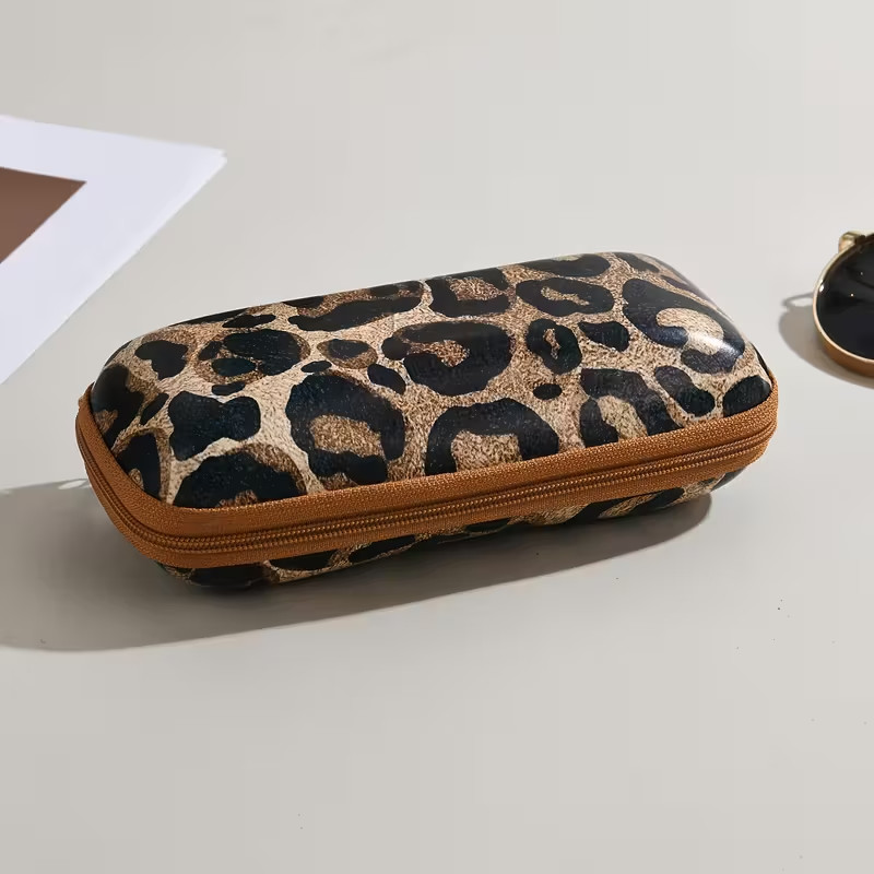 Eyeglass Sunglass Leopard Print Hard Shell Zip Case SALE HELPS DOGS & CATS!