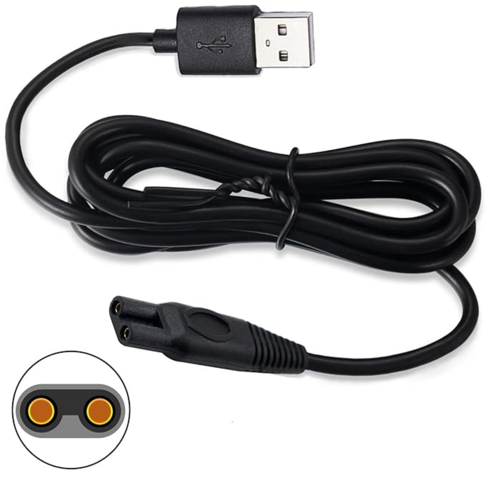 Shaver Groomer Trimmer Charger Power Cord for Kemei KM-2027 US Plug