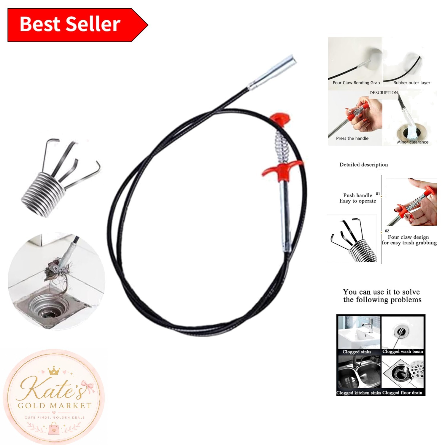 Multi-Size Grabber Claw Tool - 24 to 63 Inch Flexible  for Every Need