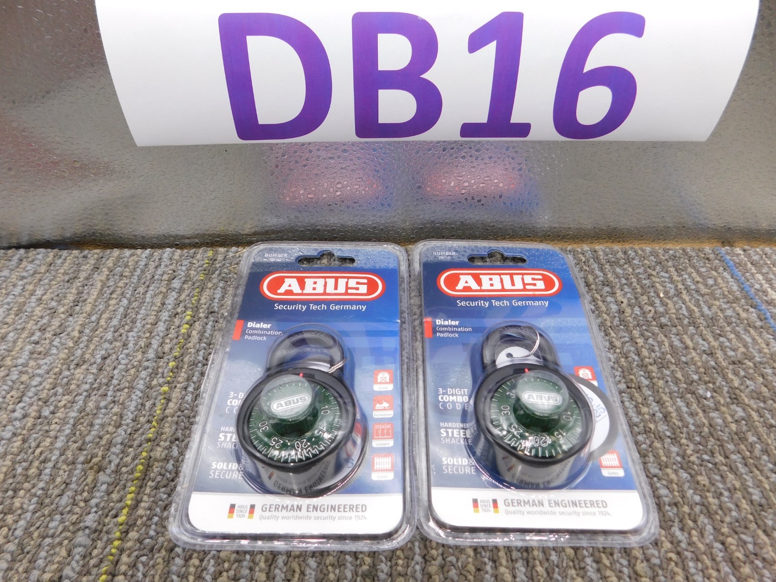 NEW 2-Pack ABUS 78/50 Green Combination Padlock,2 in,Round,Black 14J903