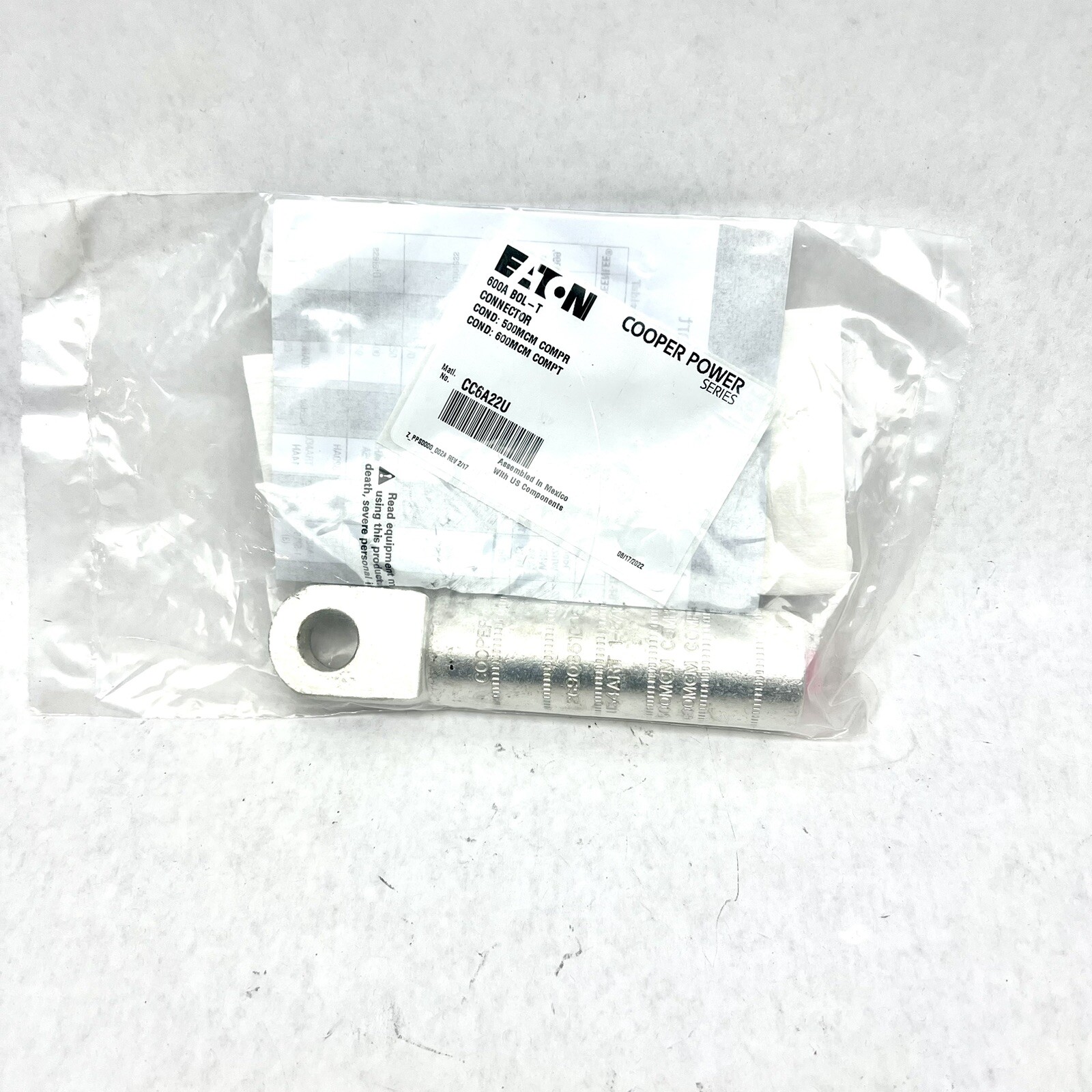 CC6A22U ALUMINUM COMPRESSION CONNECTOR CRIMP 600A