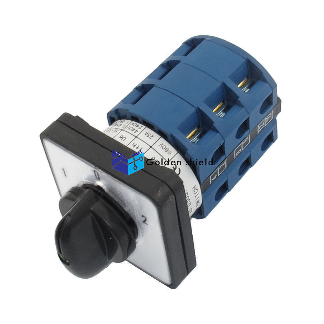 12 Screw Terminals 3 Positions Rotary Cam Changeover Switch 660V 25A