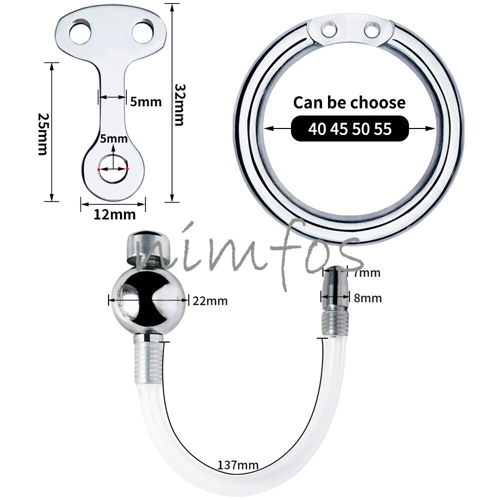New Solid Steel Ball Inverted Cage with Removable 12mm Male Chastity Device