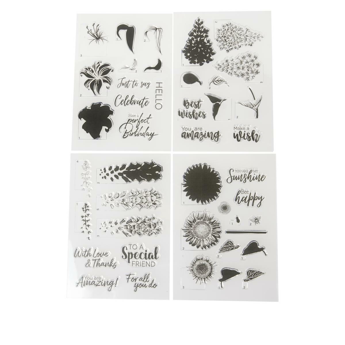 Crafter's Companion Floral 4-pack Layering Stamps 667861