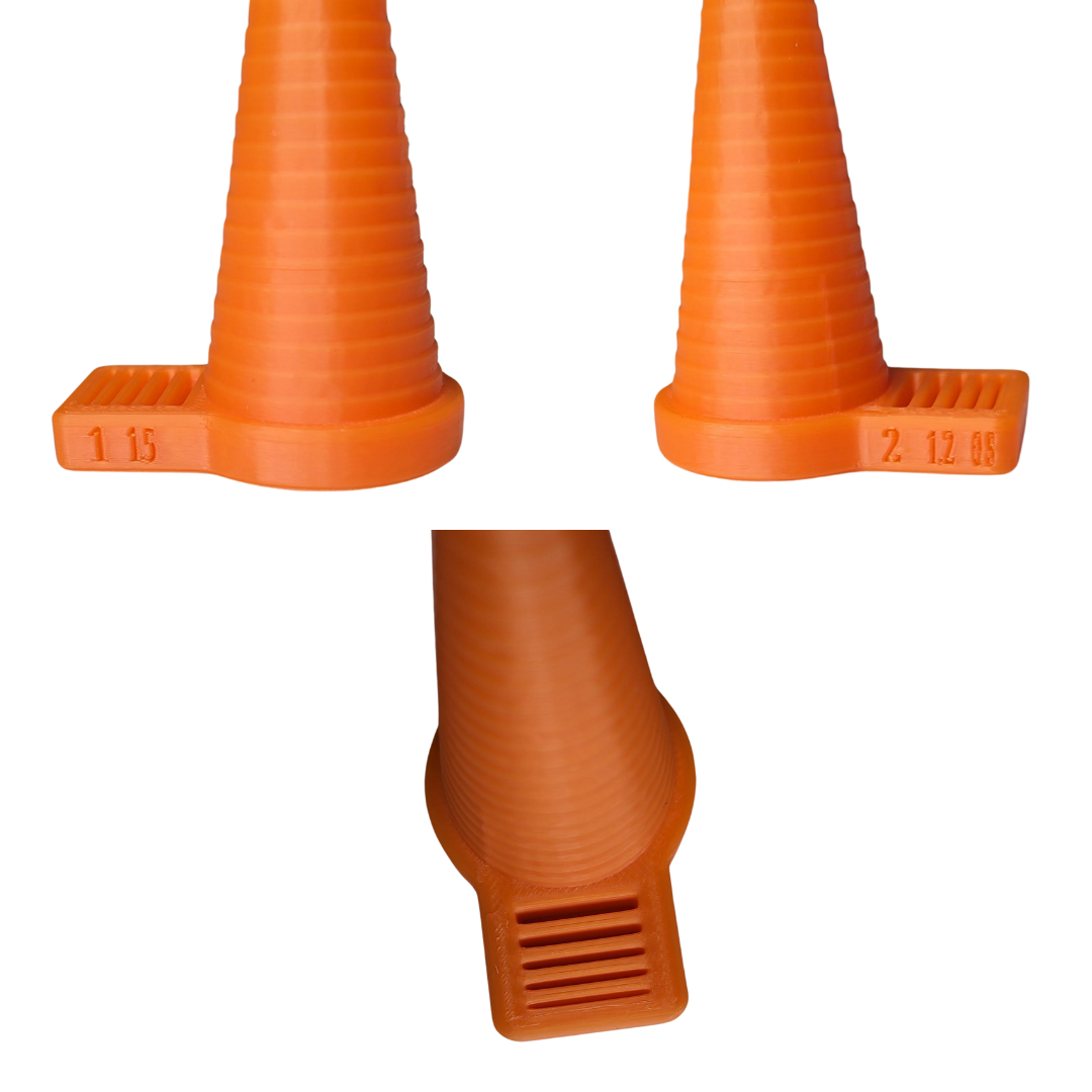 O-Ring Gauge Sizing Cone Measuring Tool 3mm-30mm & thickness chart Orange