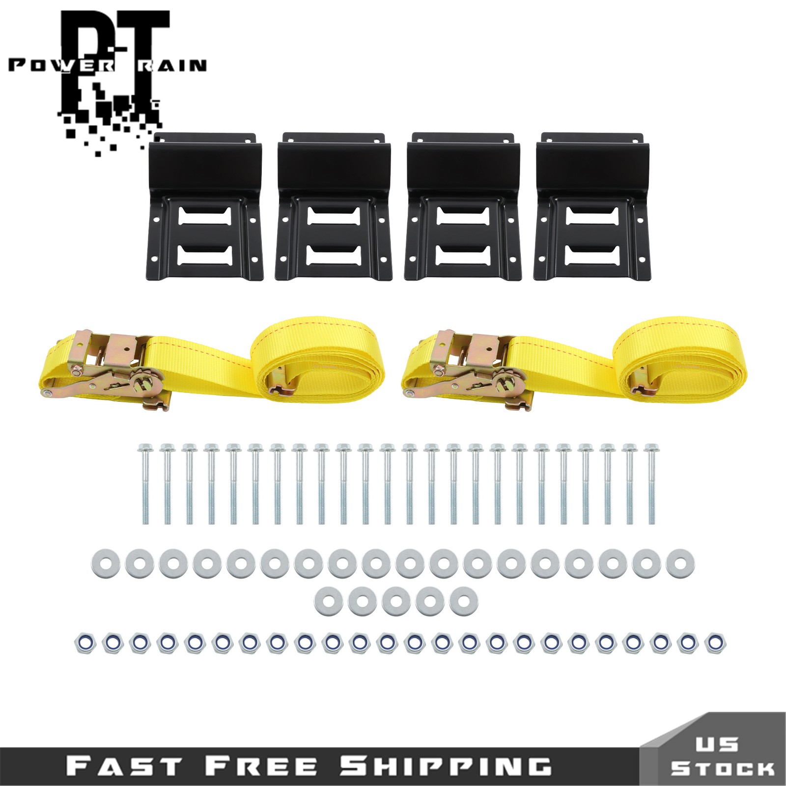 Wheel Chock Tie Down Kit 2 PCS Tire Ratchet Straps 4PCS Wheel Chocks For Trailer