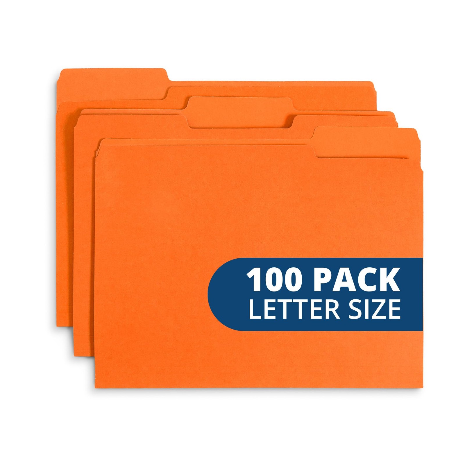File Folder 1/3 Cut Tab Letter Size Orange Great for Organizing and Easy File...