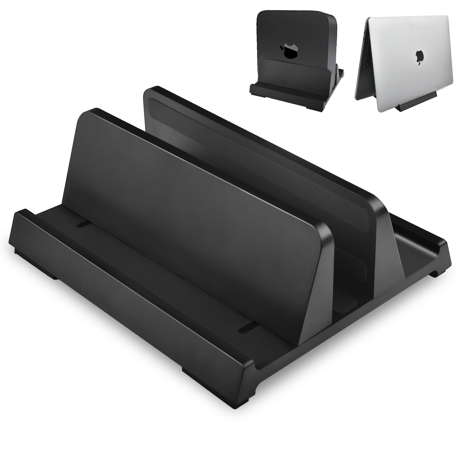 Vertical Laptop Stand Holder Adjustable Space Saving ABS Dock Black 1 Slot