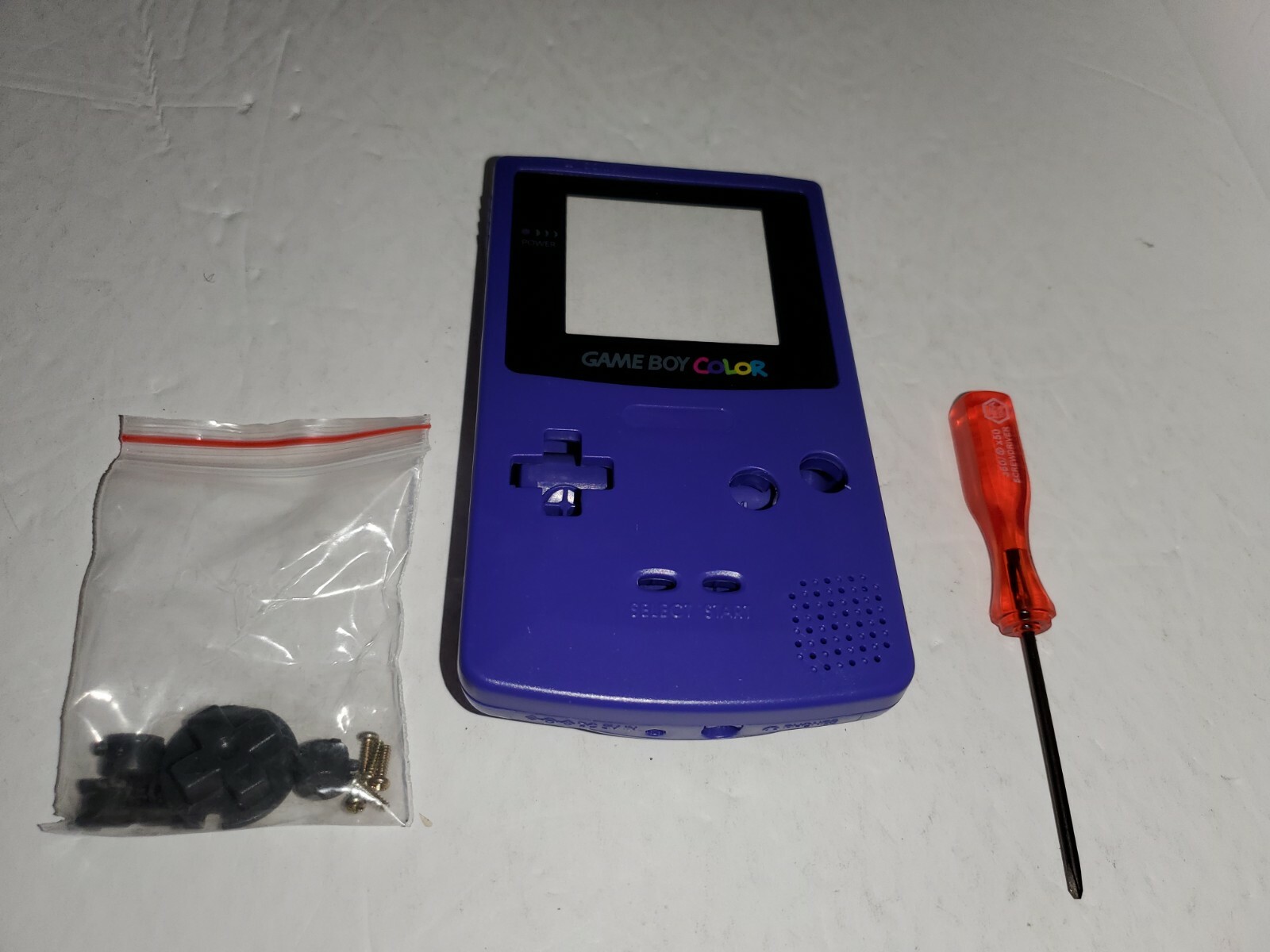 Purple Full Housing Case Shell for Gameboy Color W/Buttons + Triwing + Screen K2