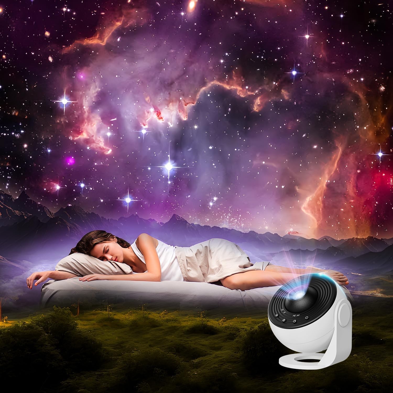 Planetarium Projector Pro: 13-in-1 Galaxy Light with Timer for Bedroom Elegance