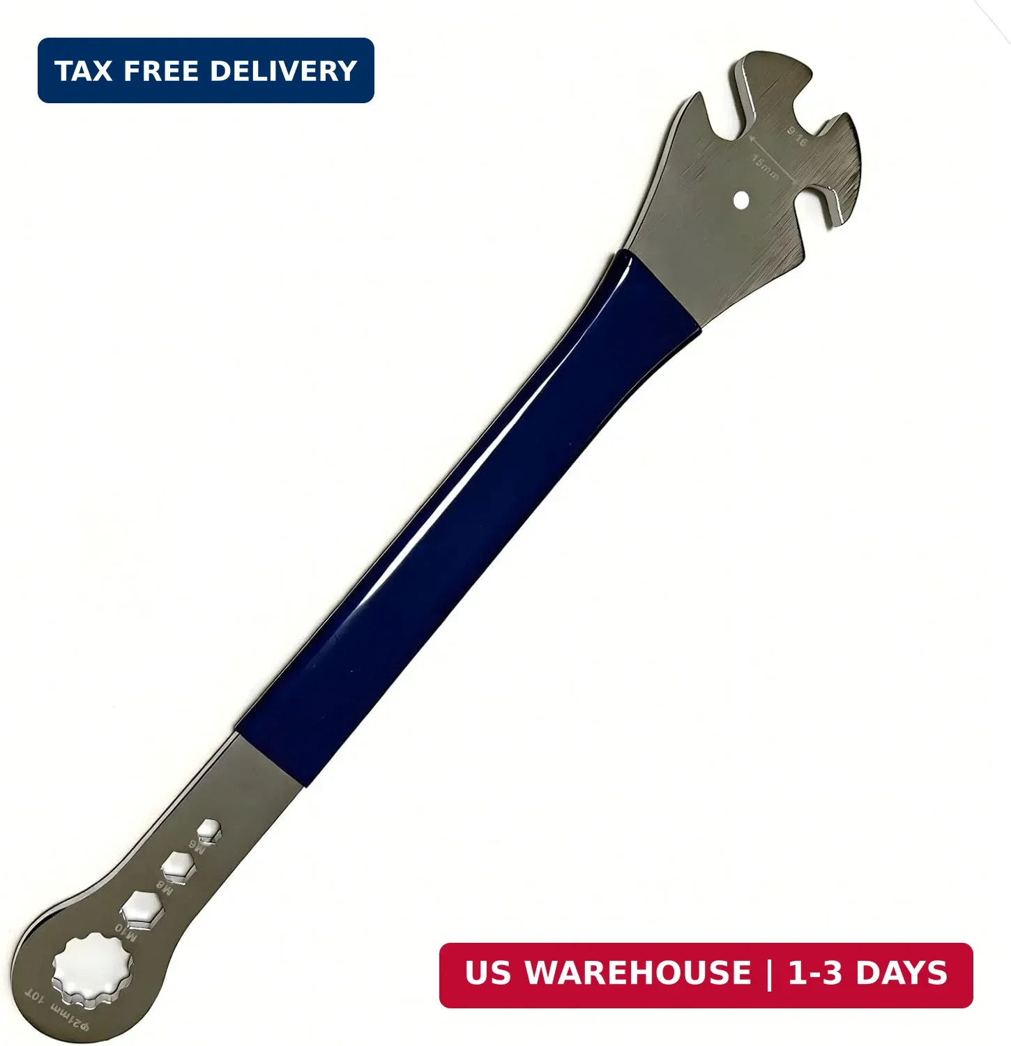 Bike Pedal Wrench 15mm/9/16, Extended Non-Slip Grip Bicycle Pedal Removal & Inst