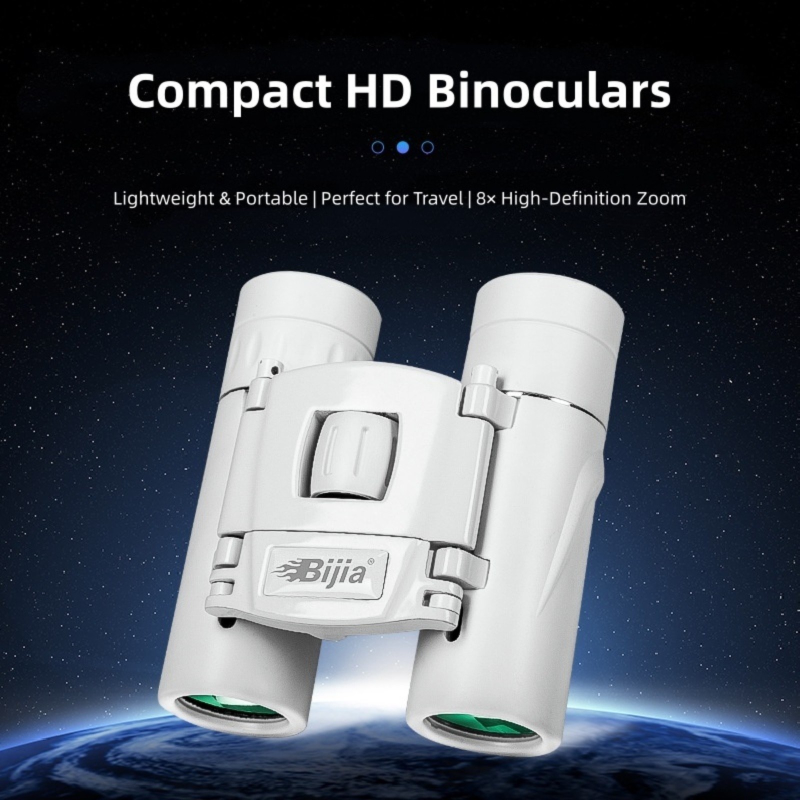 8x22 HD Compact Binoculars Low Light Night Vision Folding Telescope Outdoor