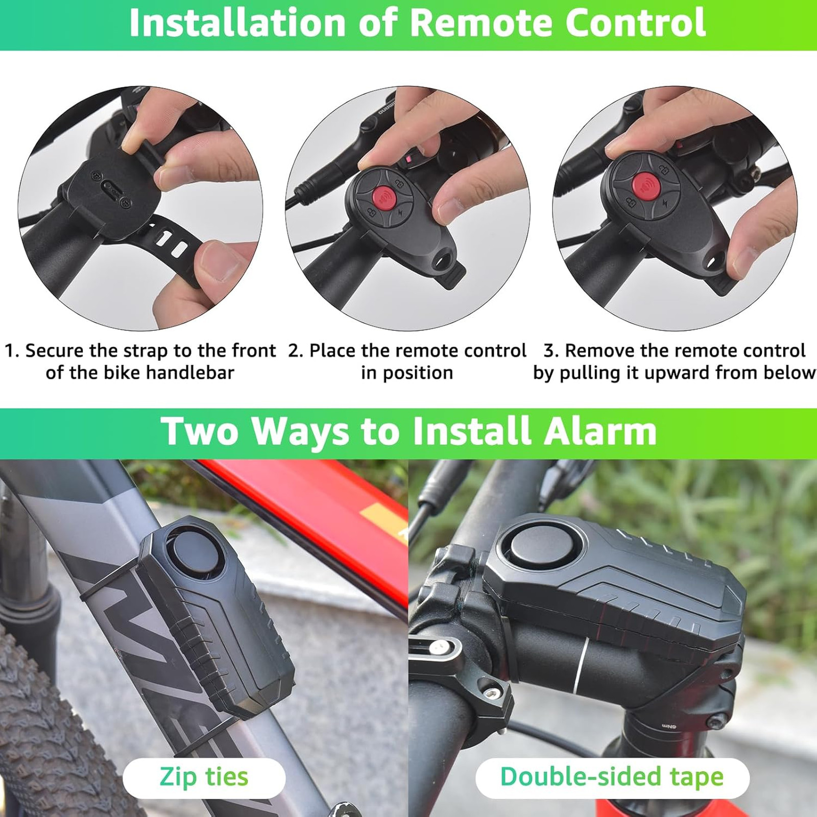 Motorcycle Alarm System with Remote 113dB Waterproof Adjustable Volume and