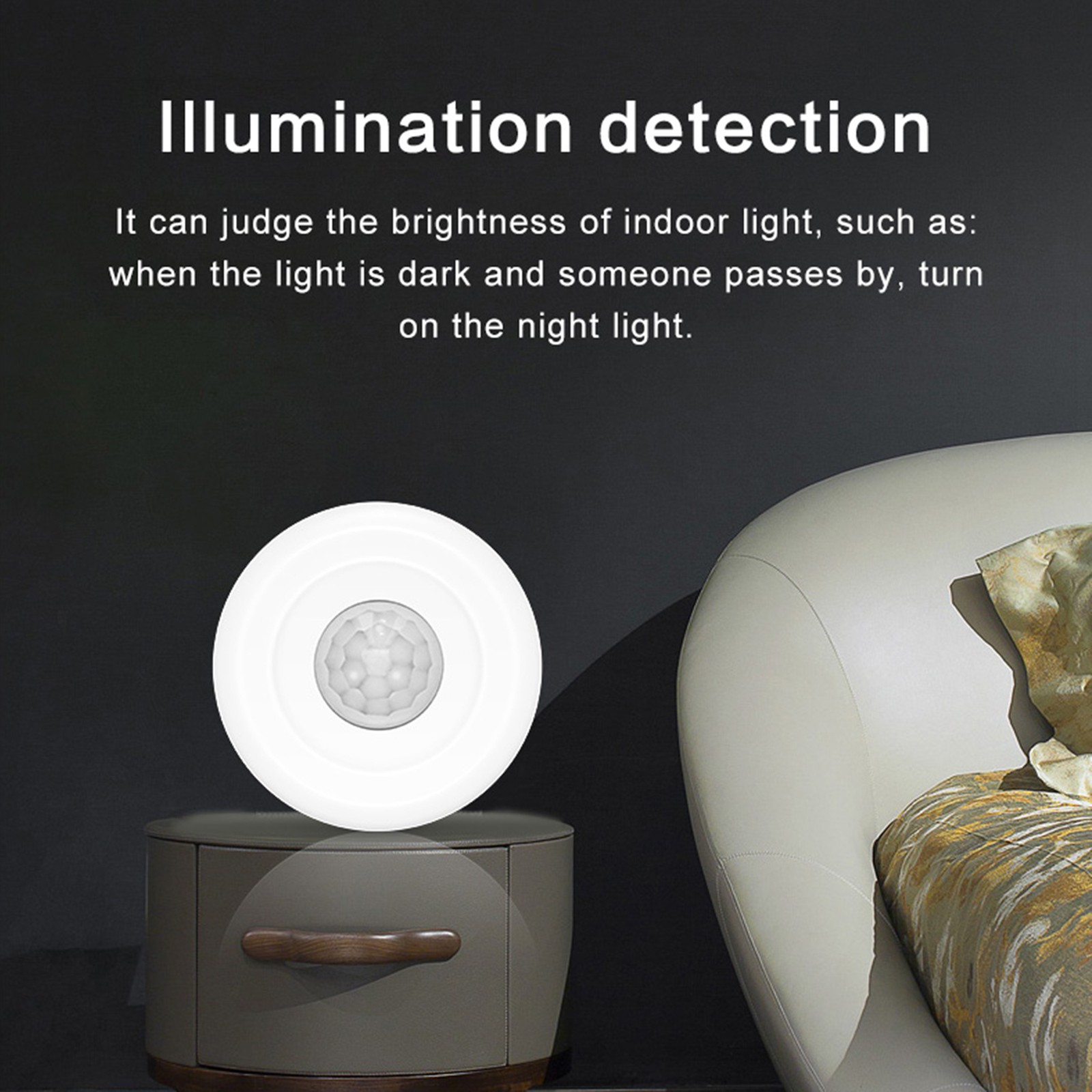 Smart WiFi PIR Motion Sensor Ceiling Wall Mount USB Battery Powered Light Sensor