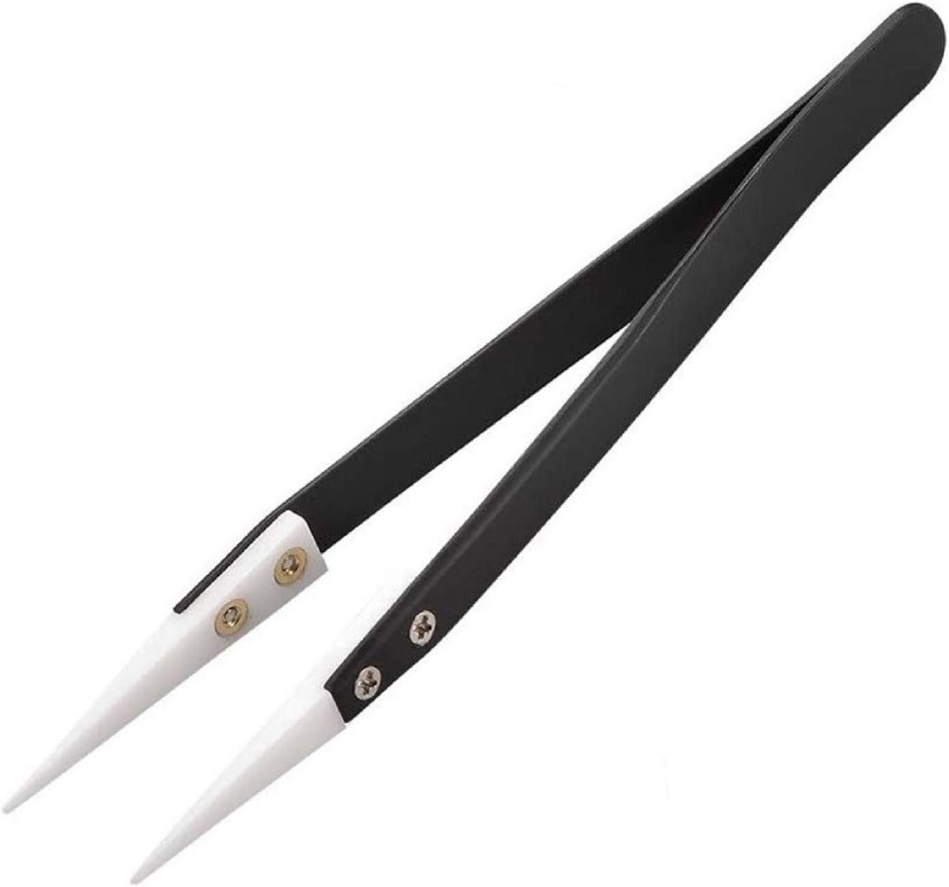 Ceramic Tweezers, Stainless Steel Ceramic Tweezers, Non-Conductive, High Temp