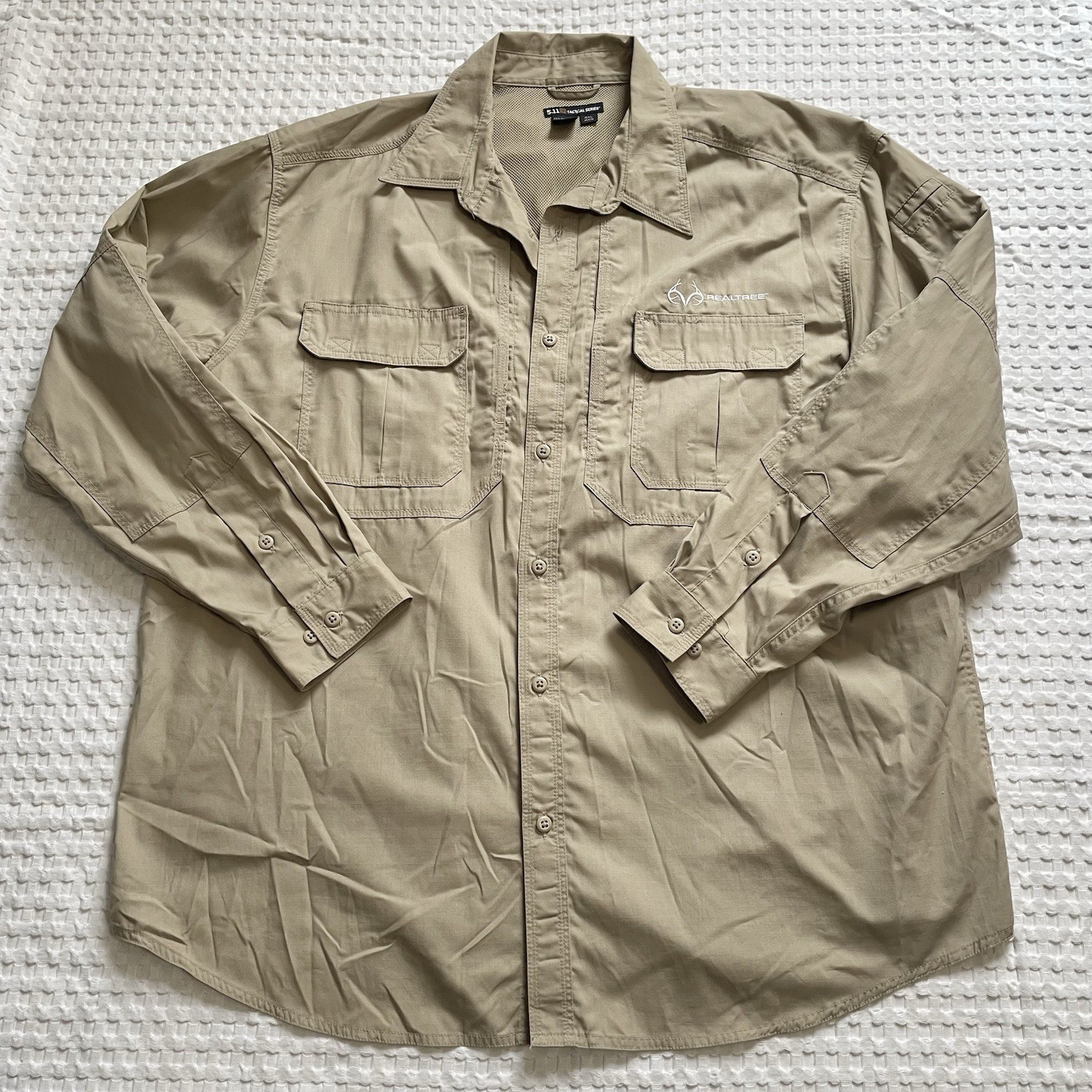 5.11 Tactical Taclite Pro Shirt 2XL Mens Long Sleeve Ripstop Utility Vented Tan