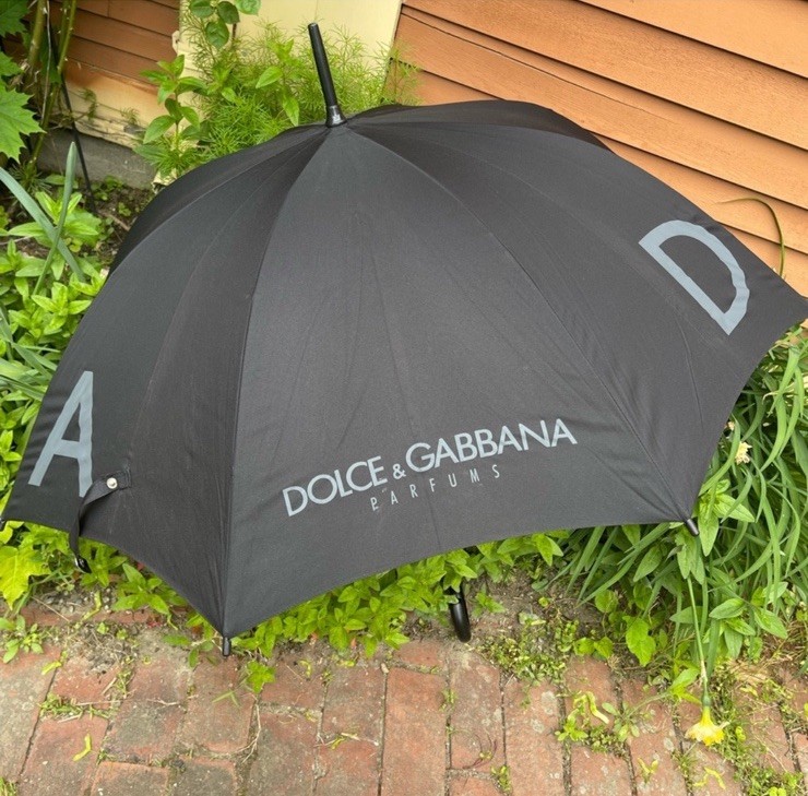 Dolce&Gabbana Black Women's Solid Umbrella with Logo