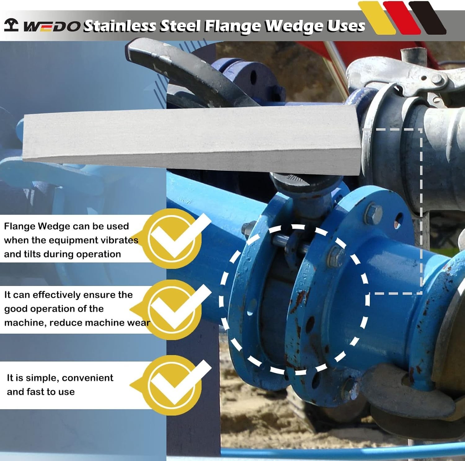 Stainless Steel Flange Wedge,Pipefitting Welding Tool,Rust-proof,Corrosion Re...