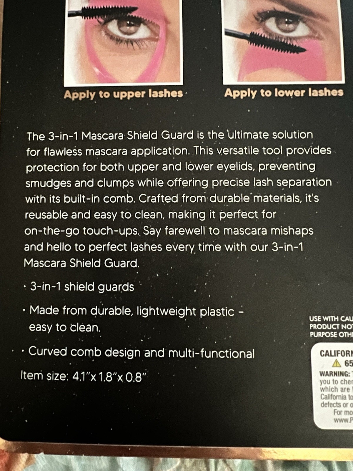 3 IN 1 Mascara Shield Guards 3 PC Eyelash Applicator Tool NEW IN PACKAGE