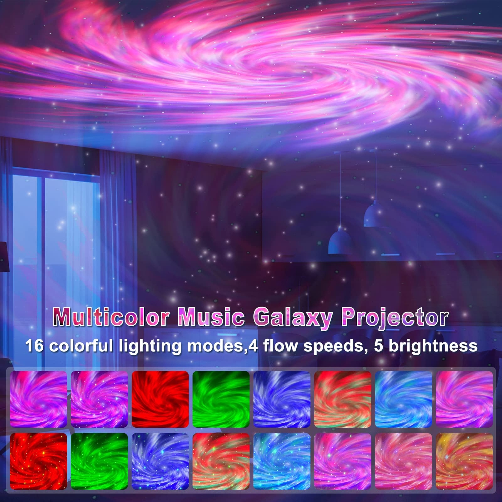 Star Space Capsule Galaxy Projector for Bedroom Bluetooth Music Speaker