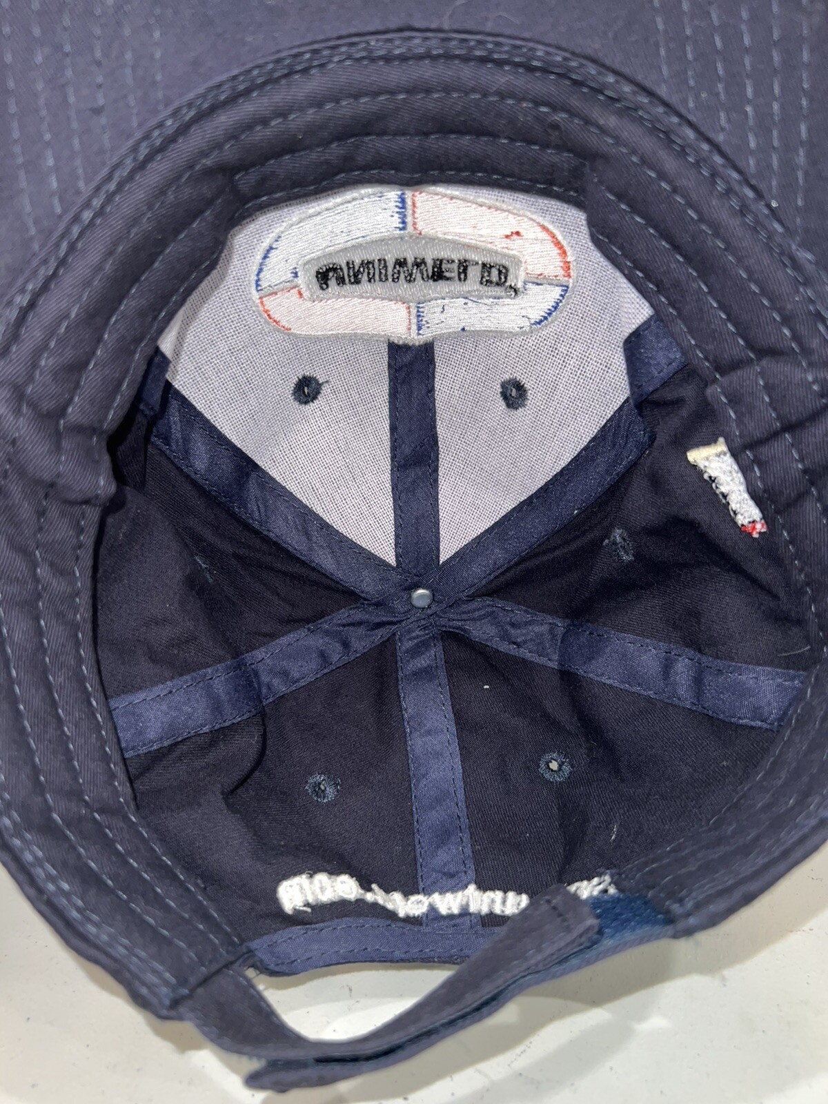 Uniweld logo patch on Navy blue hat cap Quality tools Hook Loop EUC