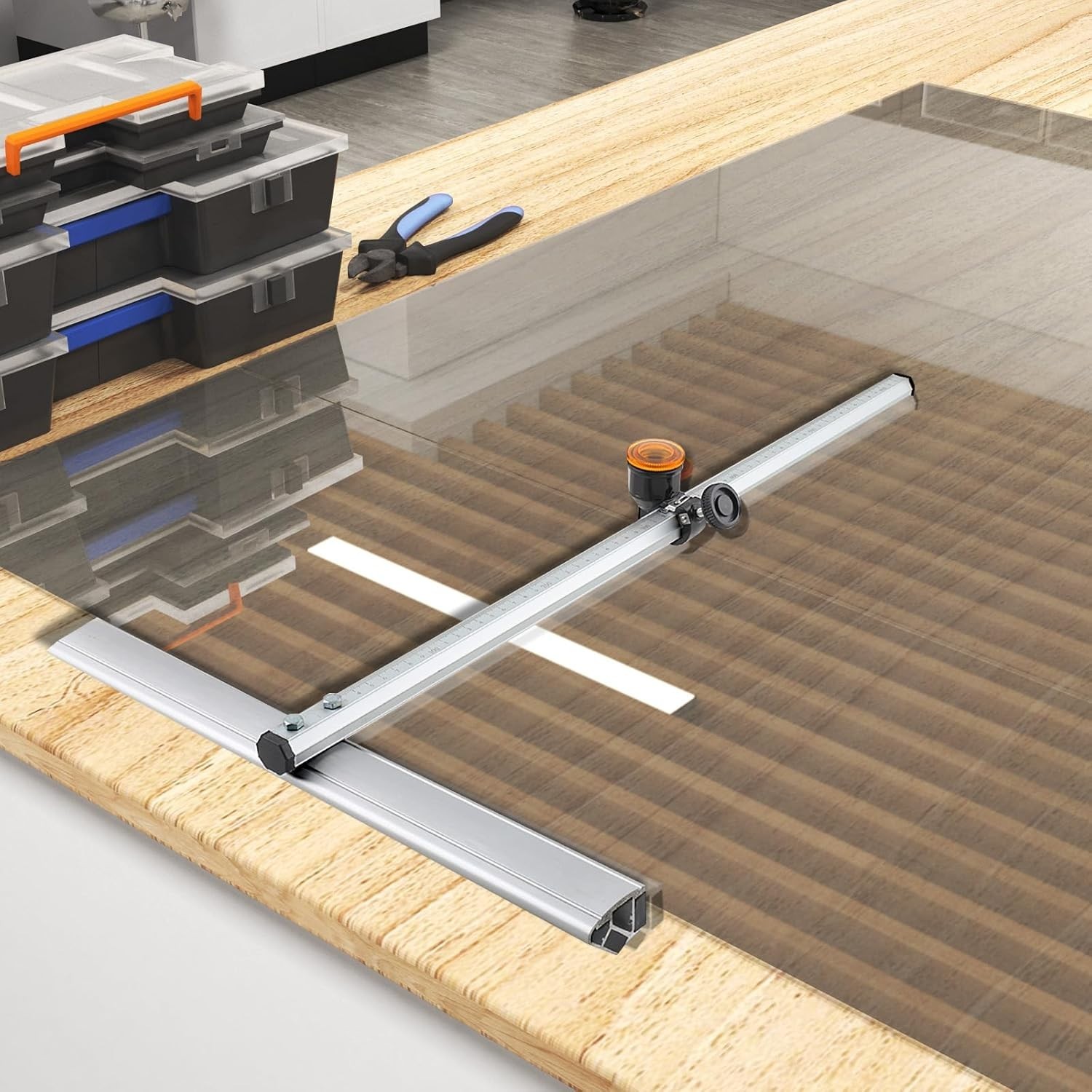 60cm T-Shaped Glass Cutting Tool,T Type Push Glass Cutter, Automatic Control ...
