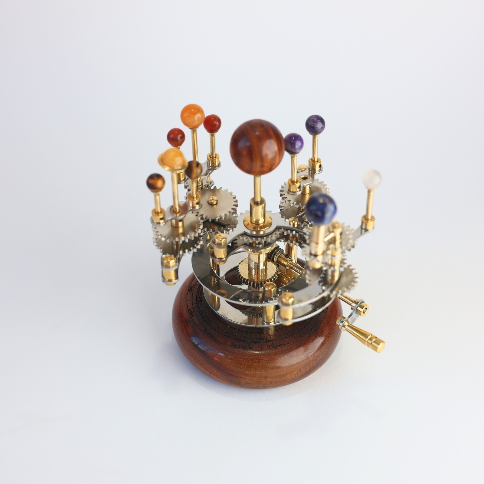 Orrery Luxury Home Décor Solar System Model 8" With Semi Precious Stone