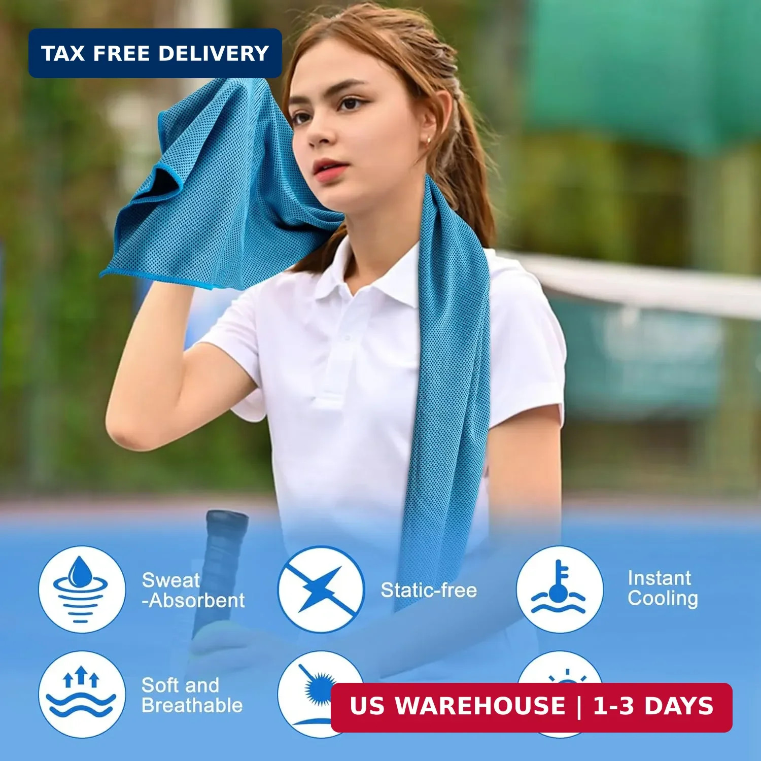 4 Pack Cooling Towel (40"x12"), Cooling Neck Wraps,Soft Breathable Chilly