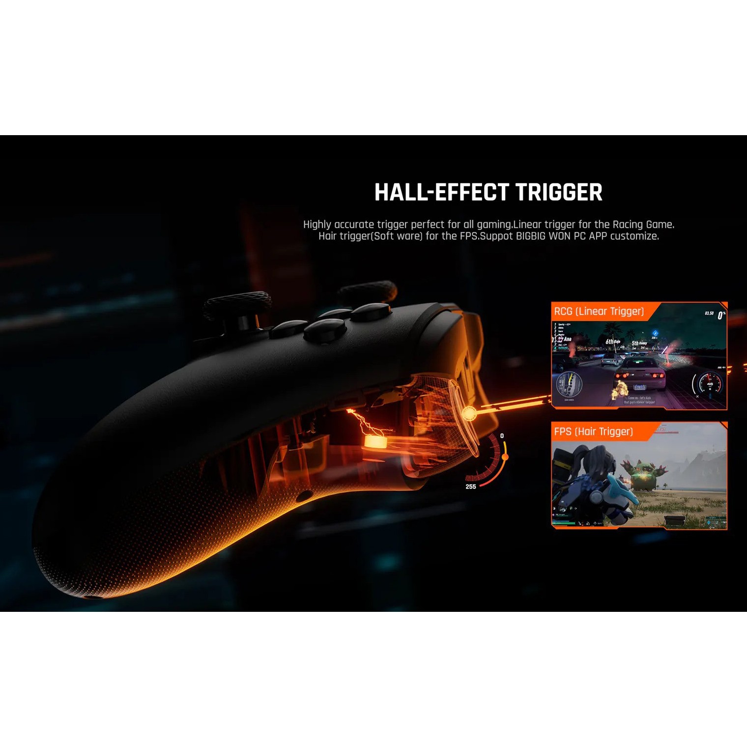 BIGBIG WON Gale Hall Wireless Controller for Switch, PC, Android - Black