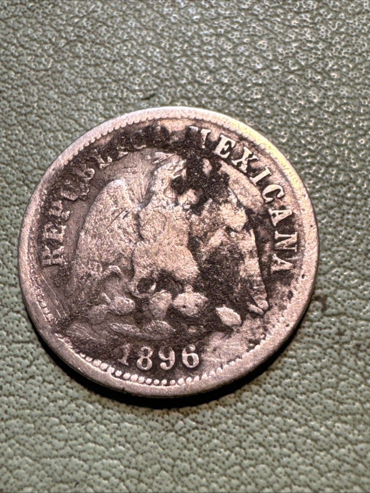 1896 CnM  MEXICO SILVER 10 CENTAVOS COIN