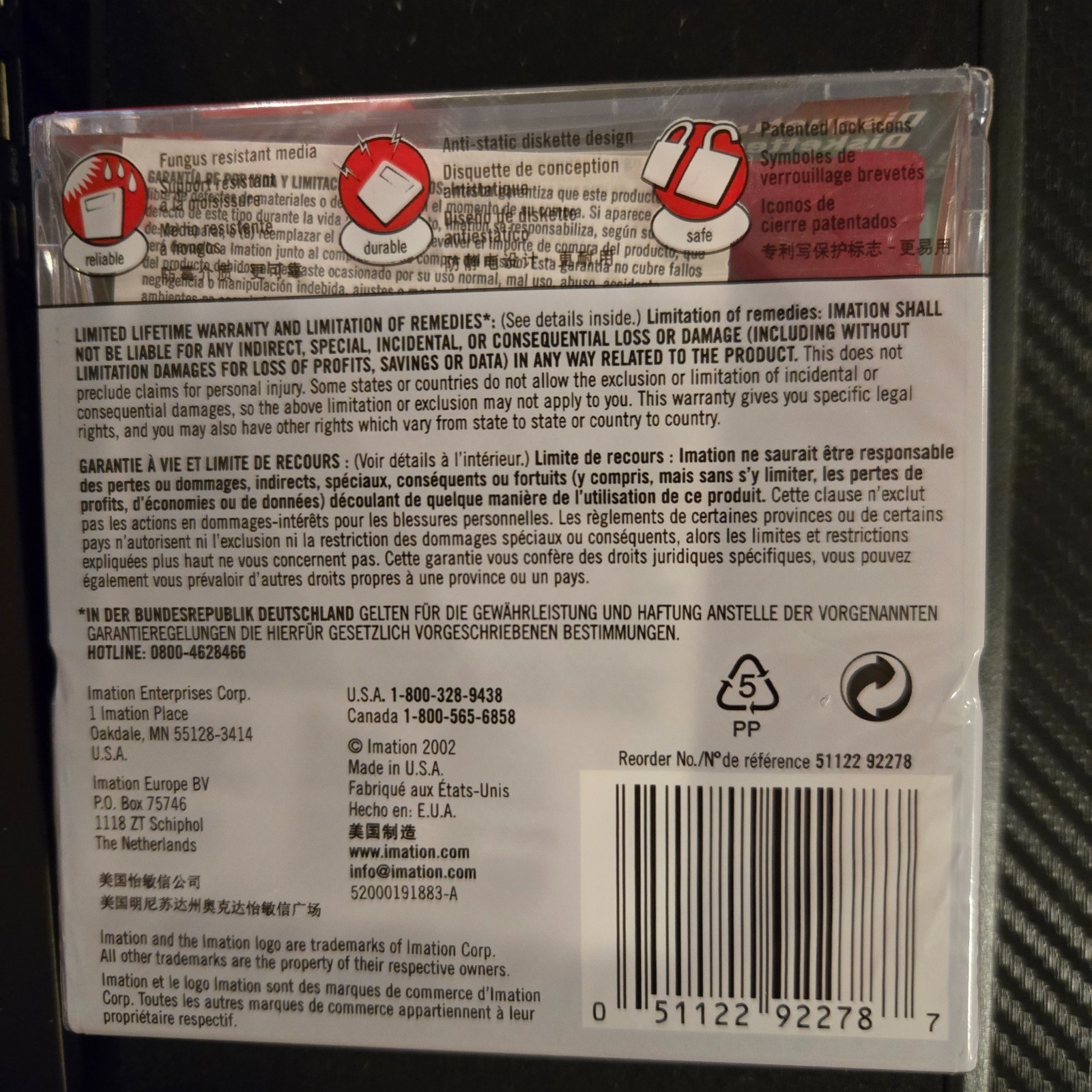 Imation Neon Diskettes 1.40MB MAC formatted 2HD/10 Pack