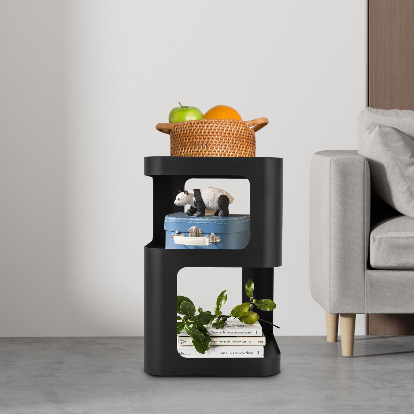3 Tiers Coffee Table Modern Side Table Sofa Side End Table Bedside Tables Black