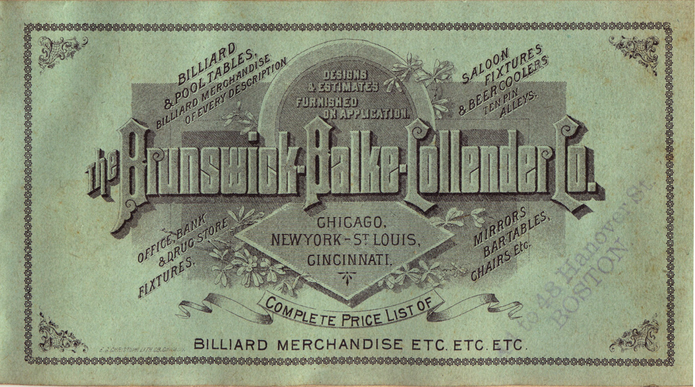 Reproduction of 1894 Brunswick (BBC) Pocket Billiard Catalog