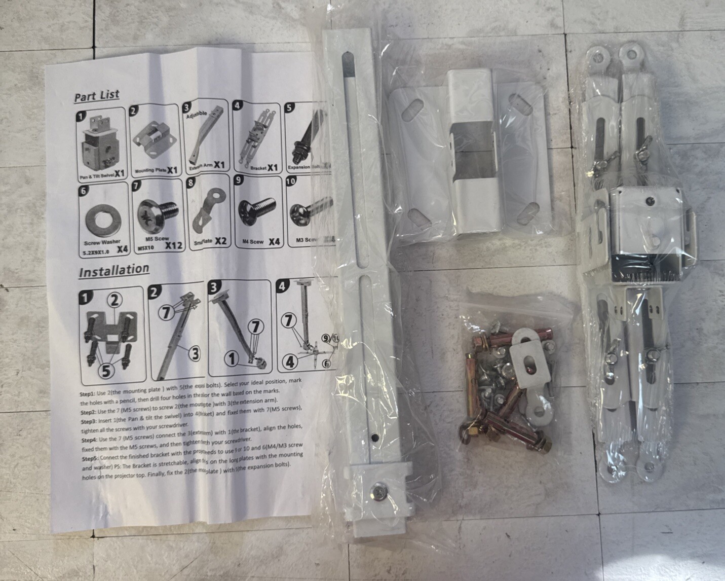 DAWASAPAT Adjustable Universal Projector Ceiling and Wall Mount Bracket