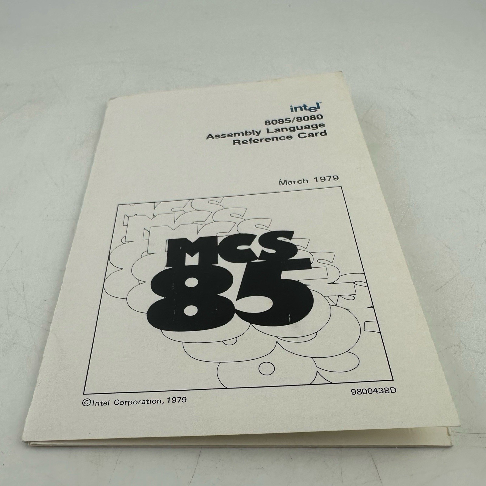 Intel 8085 8080 MCS-85 Assembly Language Reference Card March 1979 Original