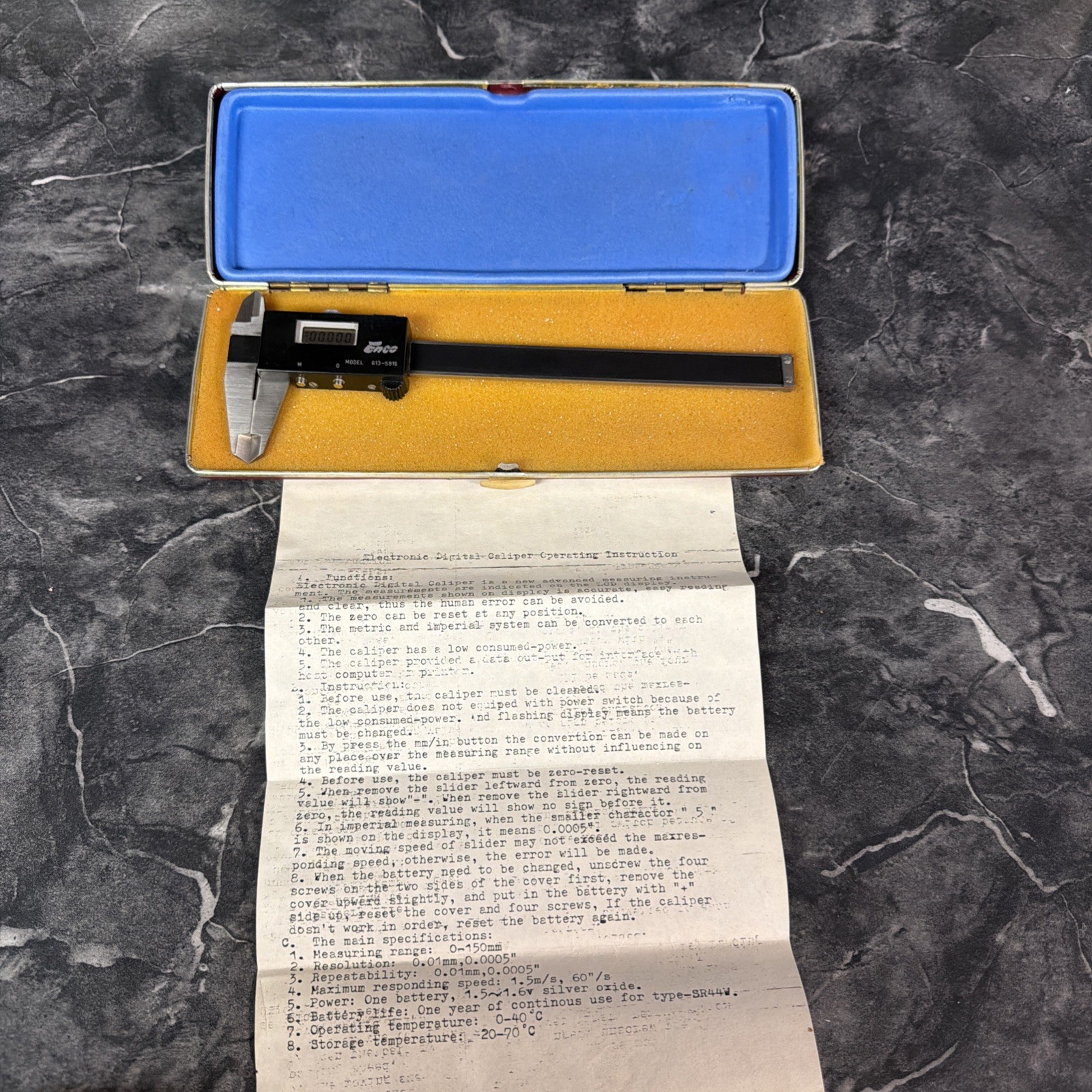 Vintage Enco Model 613-5916 Electronic Digital Caliper